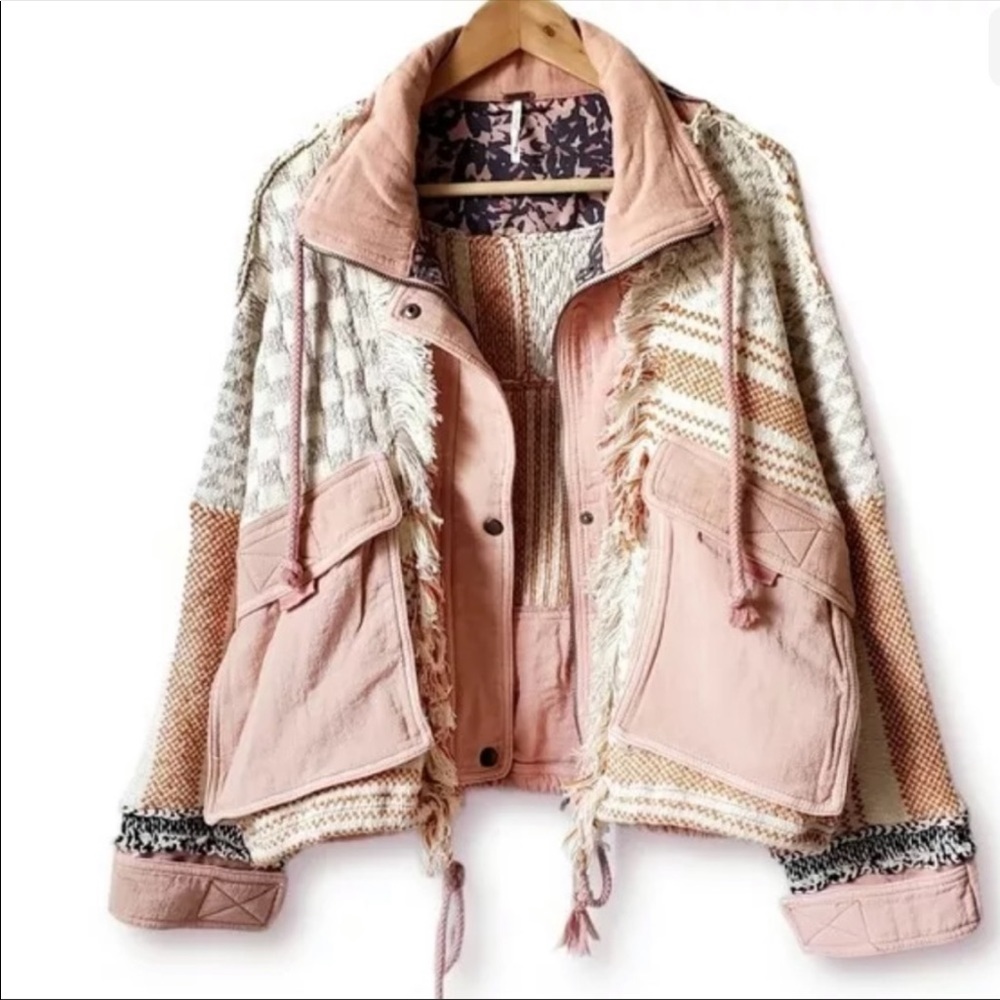 Free People “Everything Nice” Jacket Sugar Rose Medium